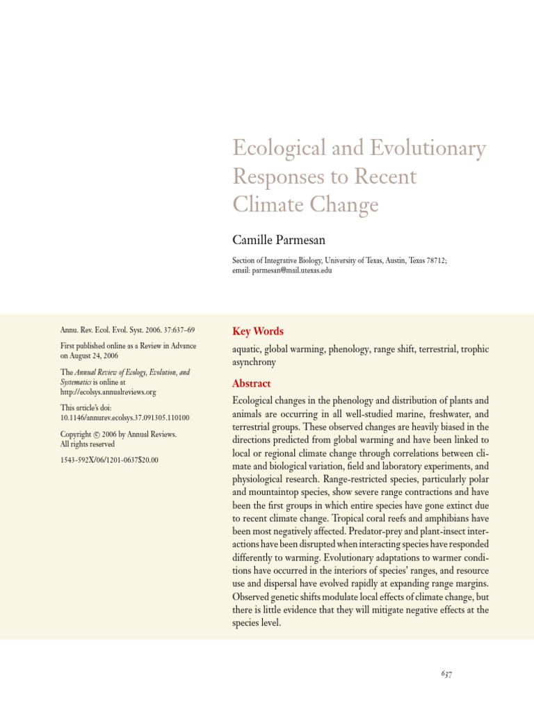 Climate Change Effects on Ecology | PDF | Climate Change | Climate