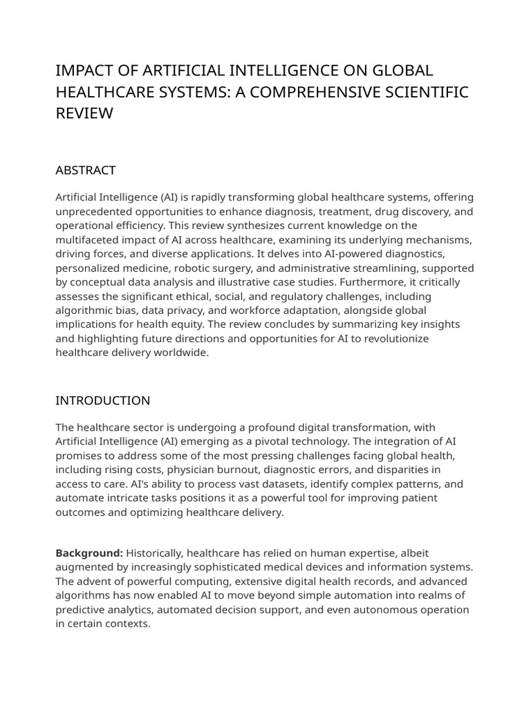 AI's Transformative Role in Healthcare | PDF | Artificial Intelligence ...