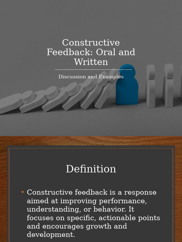Constructive Feedback: Oral vs. Written | PDF