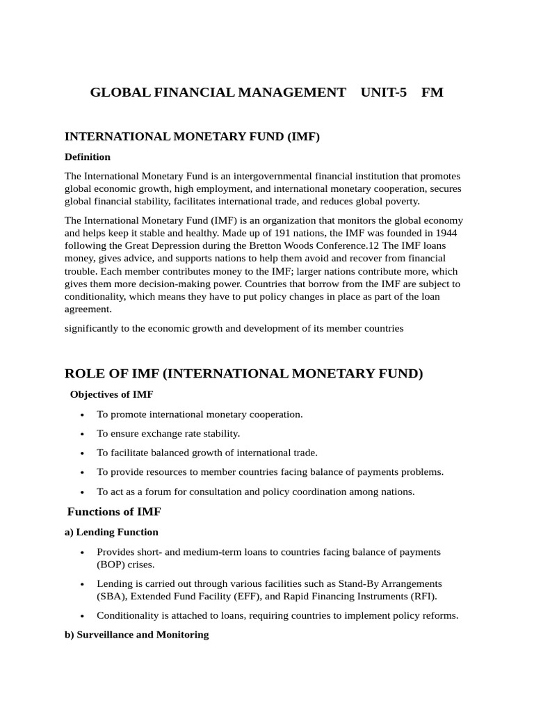 Understanding the IMF and IBRD Functions | PDF | International Monetary ...