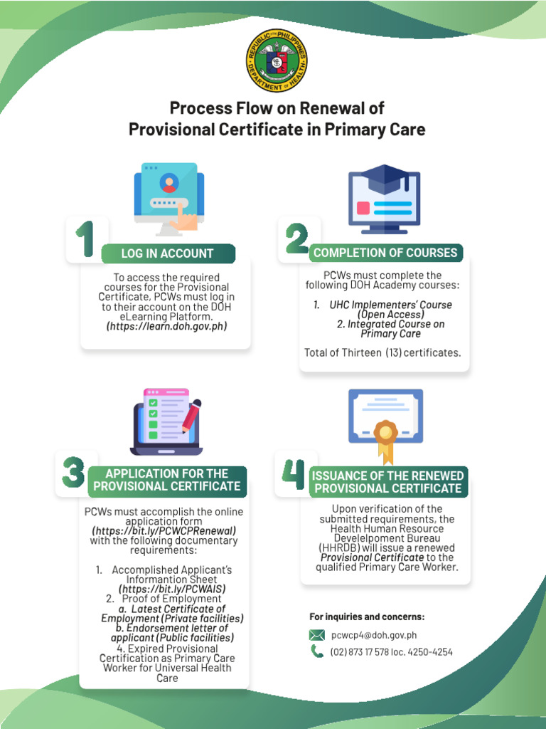 Renewal Process for Provisional Certificate | PDF