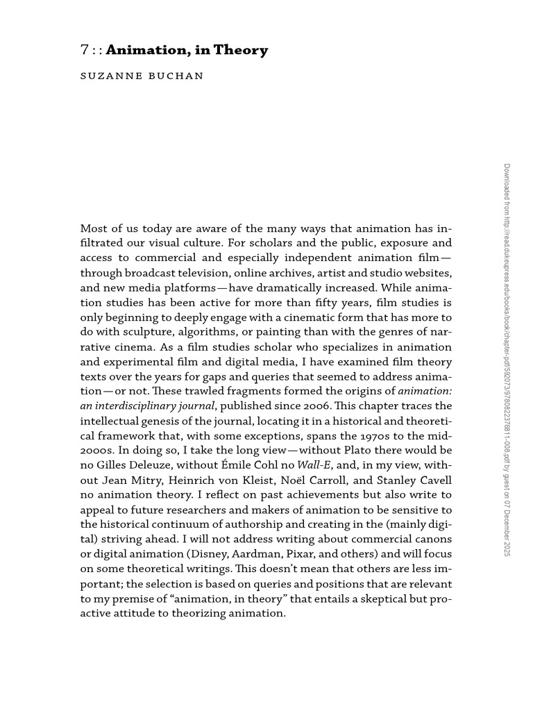 Evolution of Animation Studies Theory | PDF | Film Theory