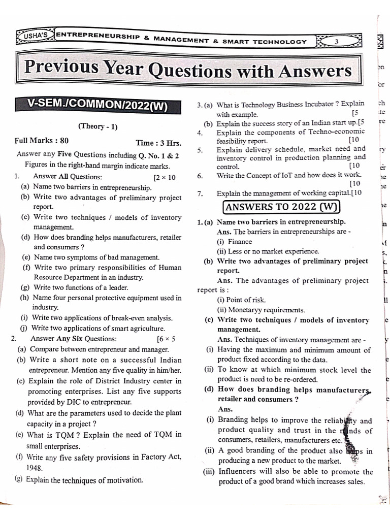 EMST Semester QnA 2022 | PDF