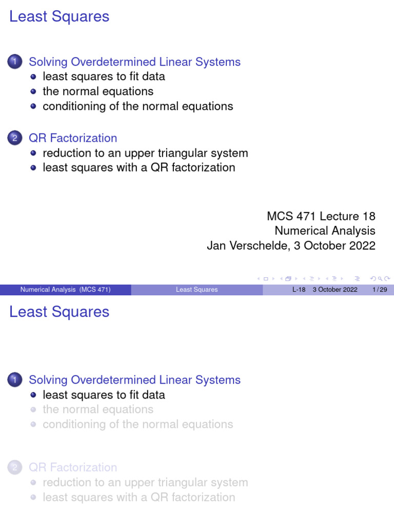 Least Squares | PDF | Matrix (Mathematics) | Ordinary Least Squares
