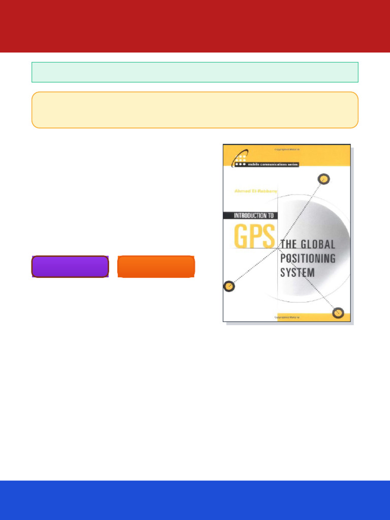 Introduction To GPS The Global Positioning System 1st Edition Ahmed El ...