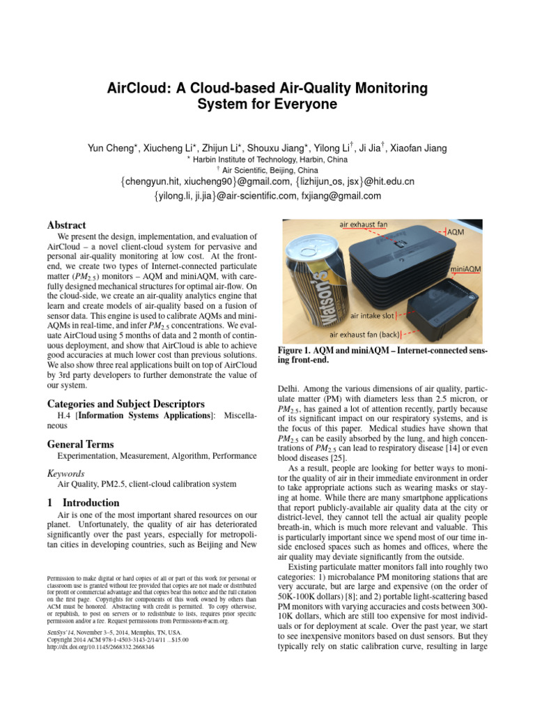 Affordable Cloud Air Quality Monitoring | PDF | Normal Distribution ...