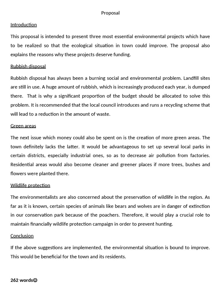 Essential Environmental Projects Proposal | PDF