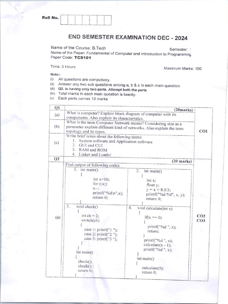 Question Paper | PDF