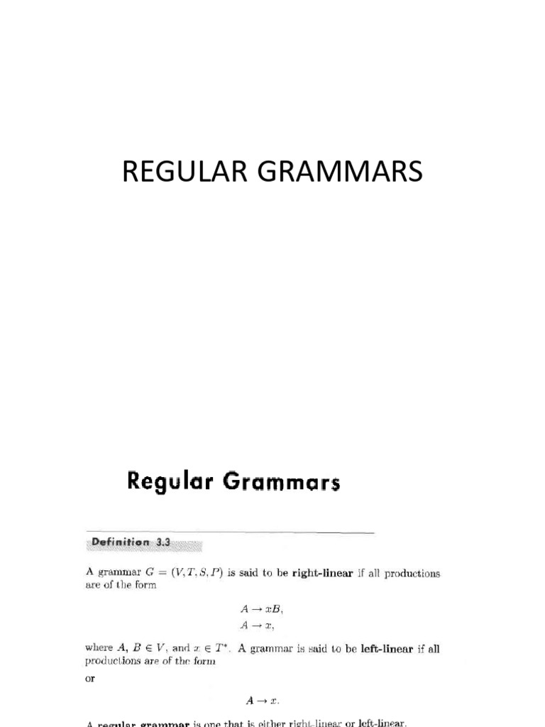 Lecture6 _regular Grammars | PDF