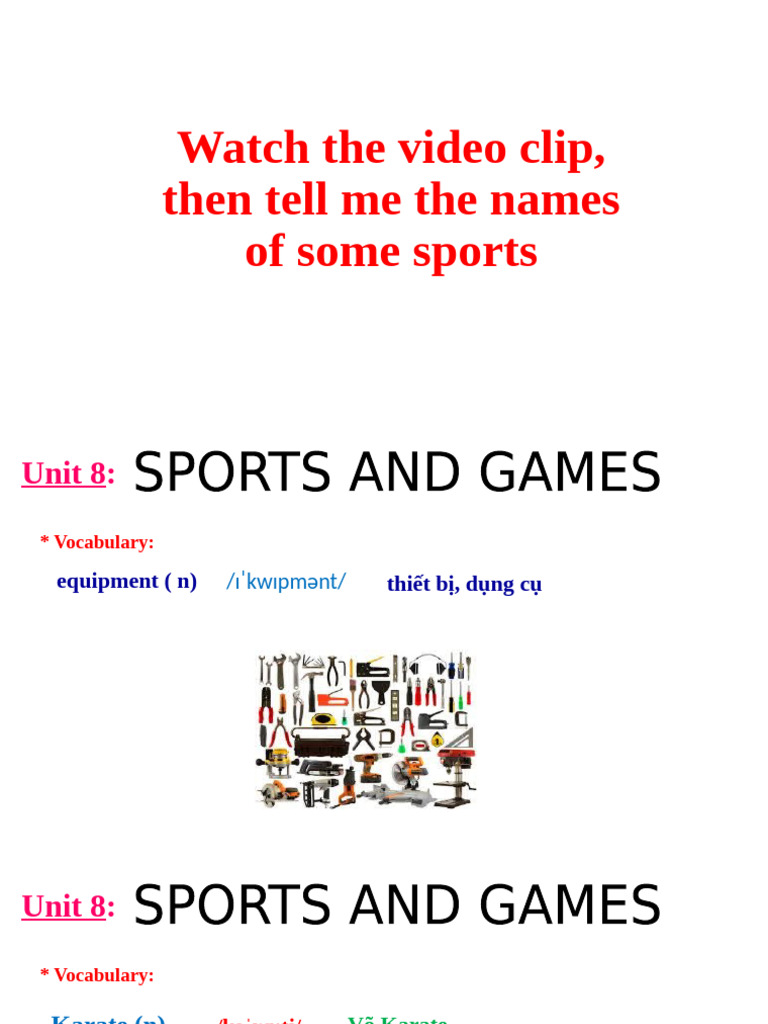 Sports Vocabulary and Practice Activities | PDF