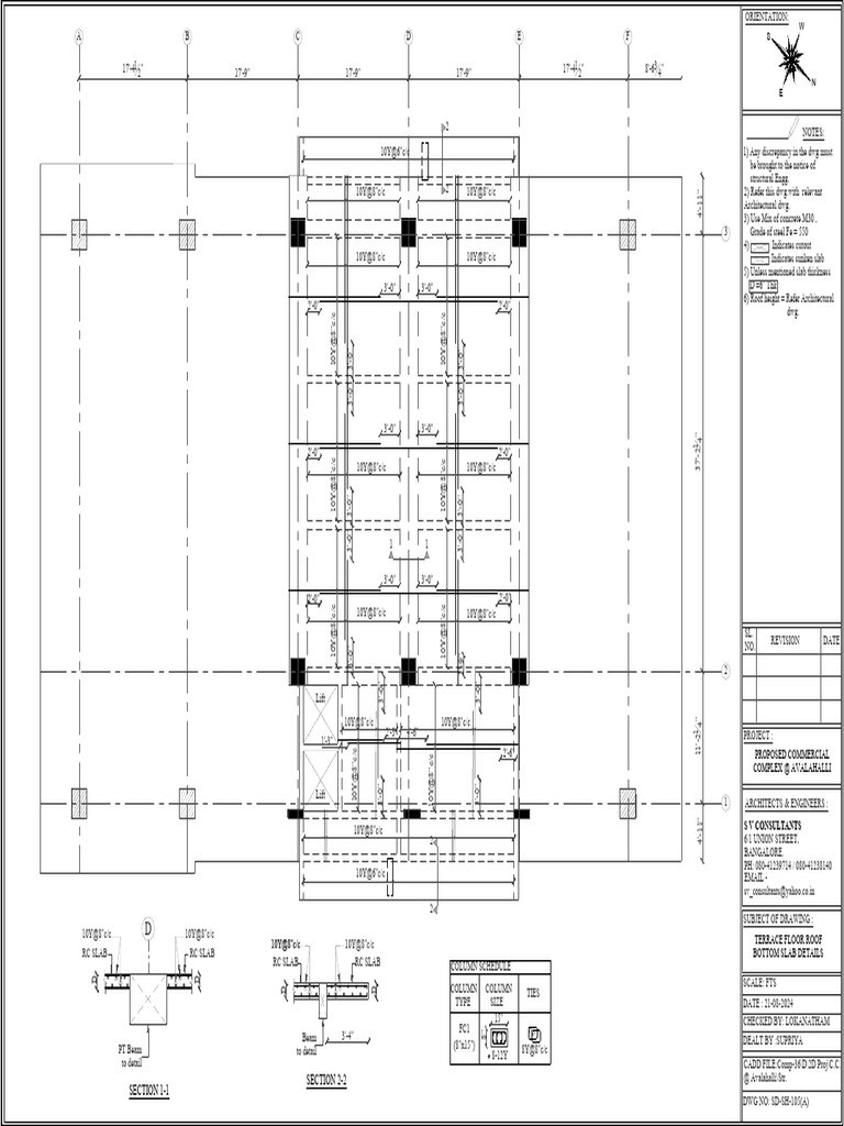 Avalahalli Terrace Floor Roof Bottom Slab Details | PDF | Structural ...