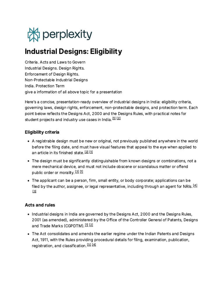 Industrial Design Rights in India | PDF | Patent | Copyright