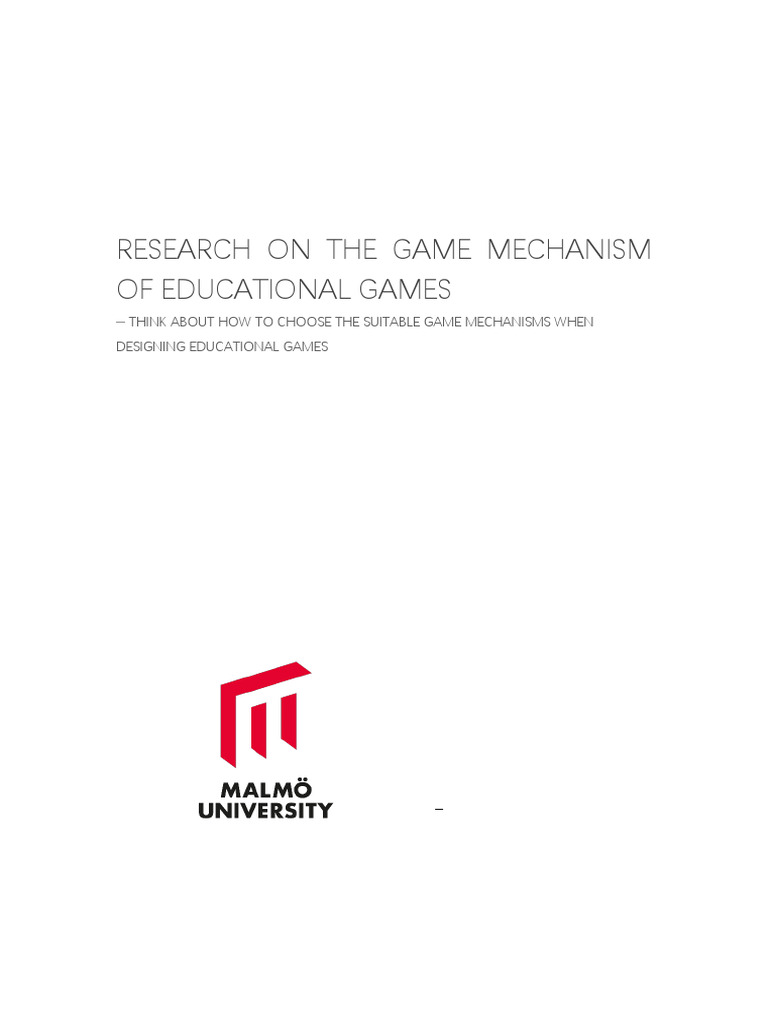 Choosing Game Mechanisms for Education | PDF | Methodology | Learning