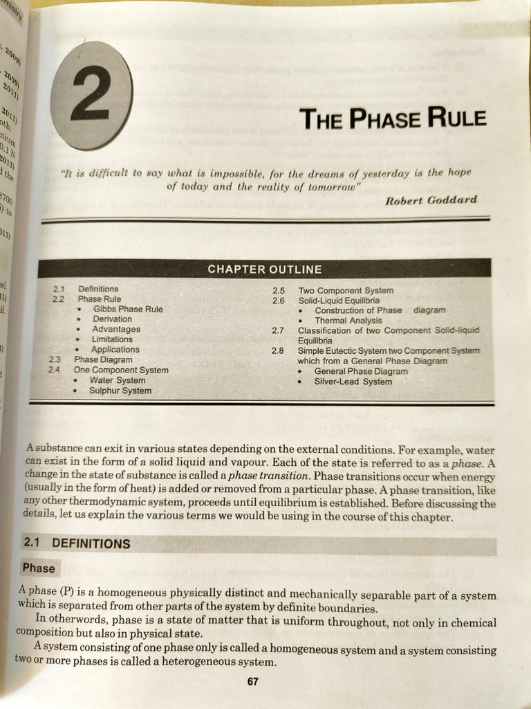 Understanding the Phase Rule in Chemistry | PDF | Phase Rule | Phase ...