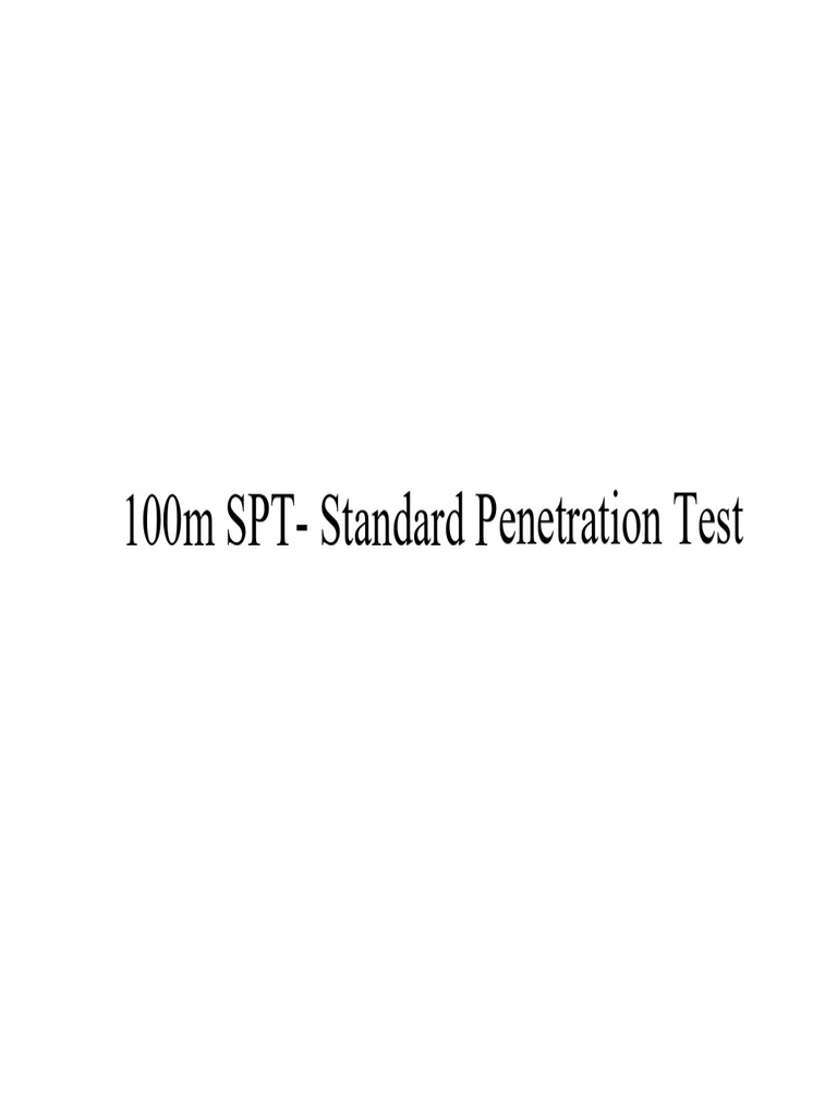 100m SPT - Standard Penetration Test | PDF