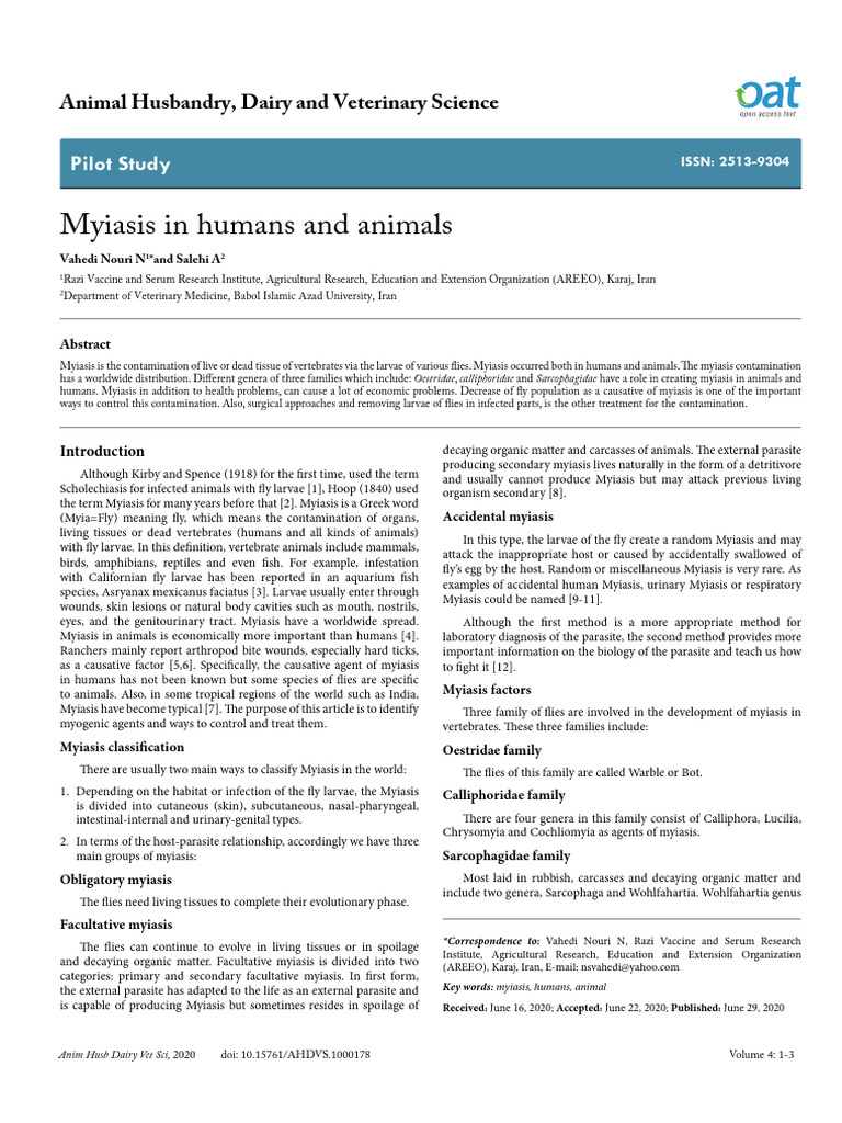 Understanding Myiasis in Humans and Animals | PDF | Fly | Zoology