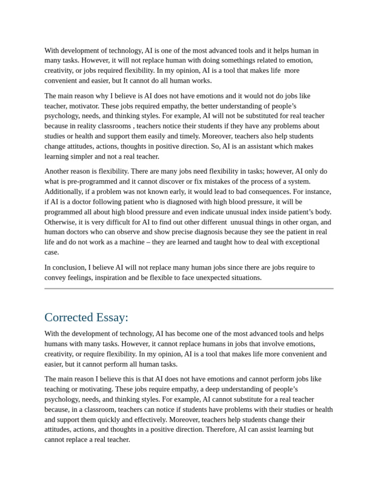 AI's Limitations in Replacing Human Jobs | PDF | Intelligence (AI ...