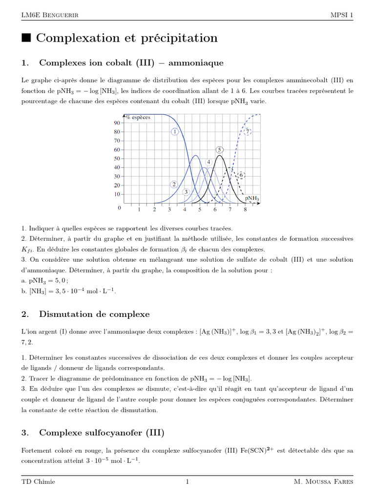 Complexes et solubilité en chimie analytique | PDF | Ph | Titrage