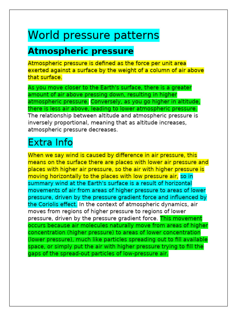 Understanding Atmospheric Pressure Dynamics | PDF | Pressure ...