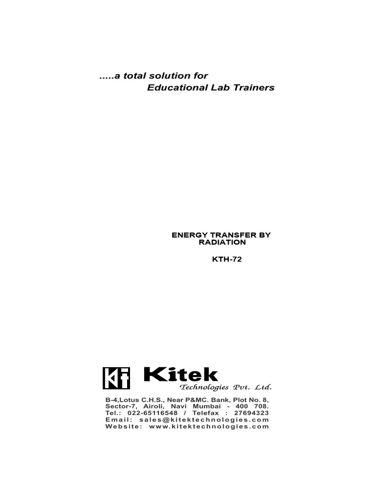 Energy Transfer by Radiation Trainer | PDF | Physical Phenomena ...