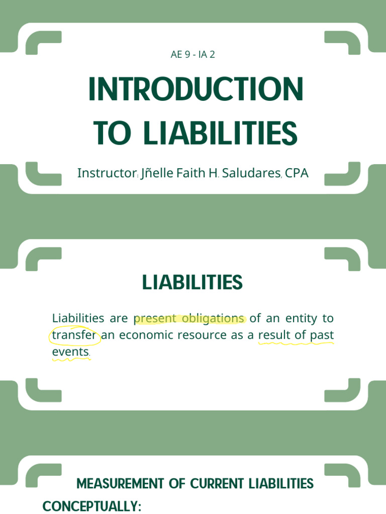 Understanding Liabilities in Accounting | PDF | Business Economics ...