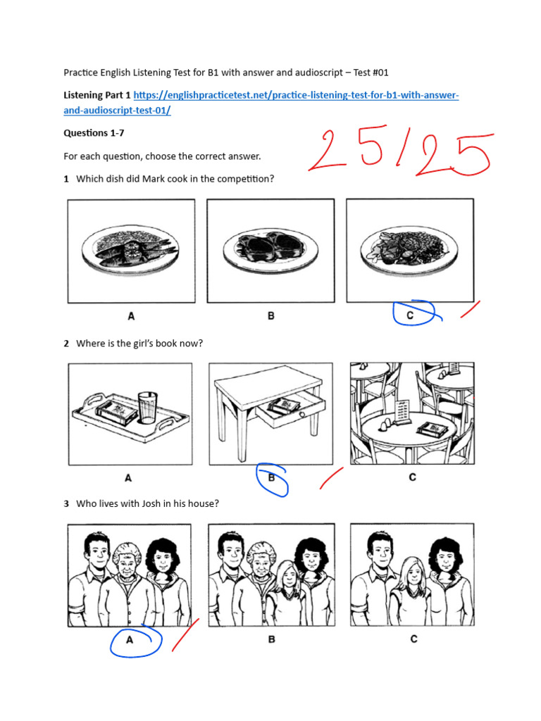 B1 English Listening Test Practice | PDF
