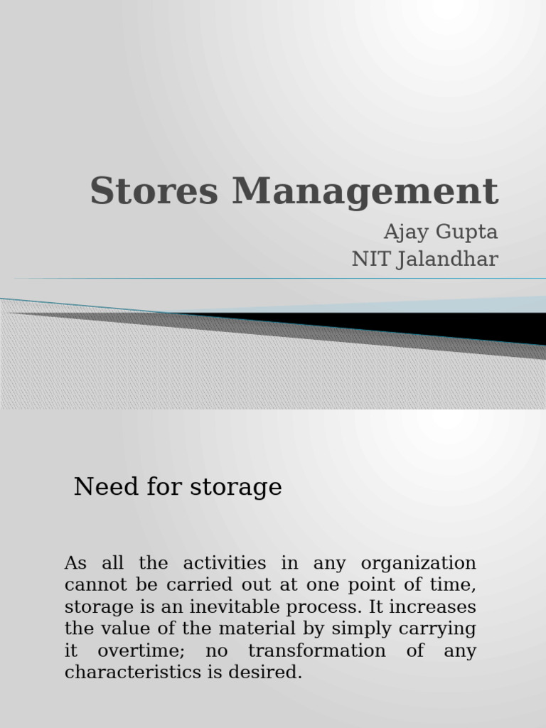Lecture Stores Management | PDF