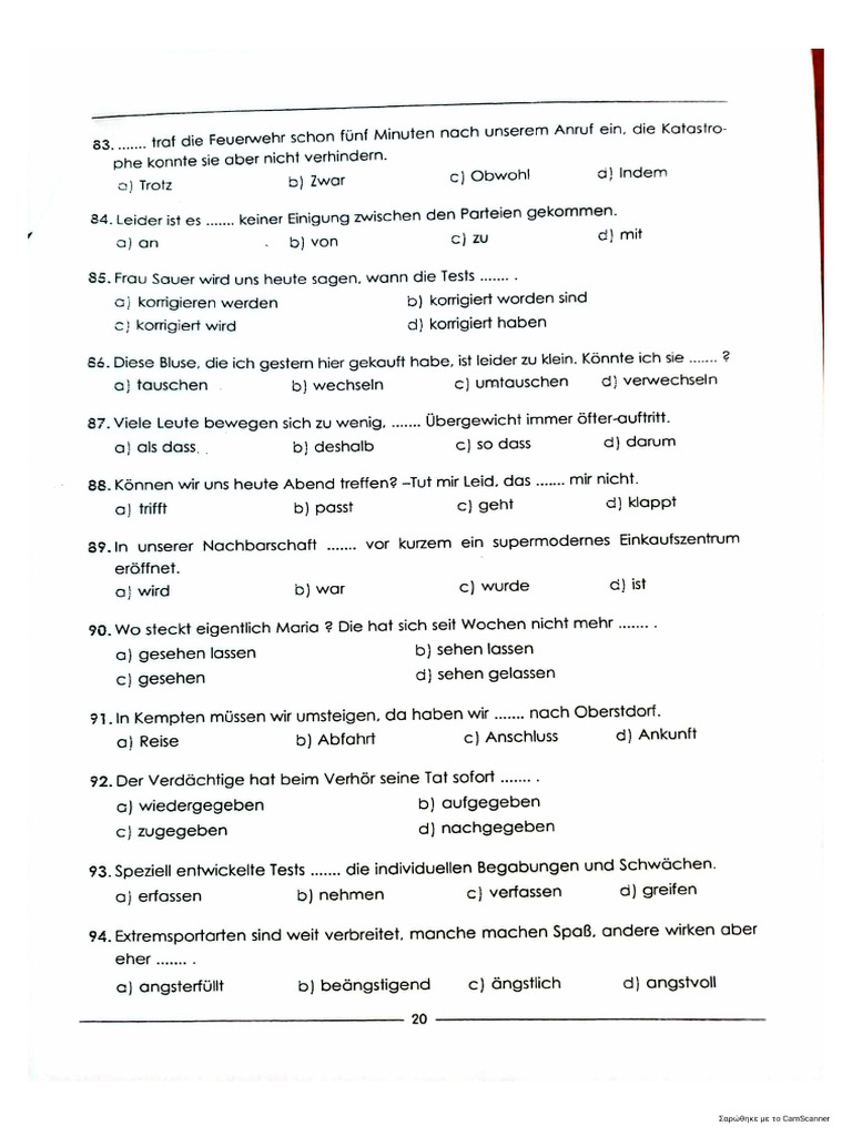 Diagnostik Deutsch Test | PDF