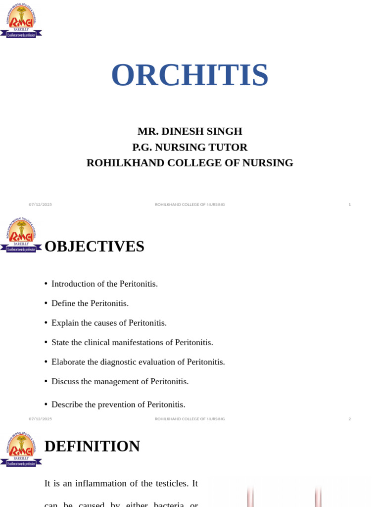 Understanding Orchitis: Causes & Treatment | PDF