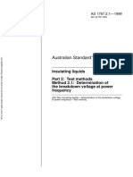 As 1767.2.1-1999 Insulating Liquids Test Methods - Determination of The Breakdown Voltage at Power Frequency