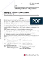 As 1774.10-2002 Refractories and Refractory Materials - Physical Test Methods Pyrometric Cone Equivalent (Ref