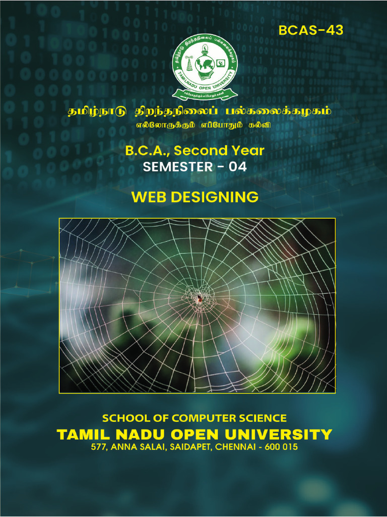 BCA Web Designing Syllabus - TNOU | PDF | World Wide Web | Internet & Web