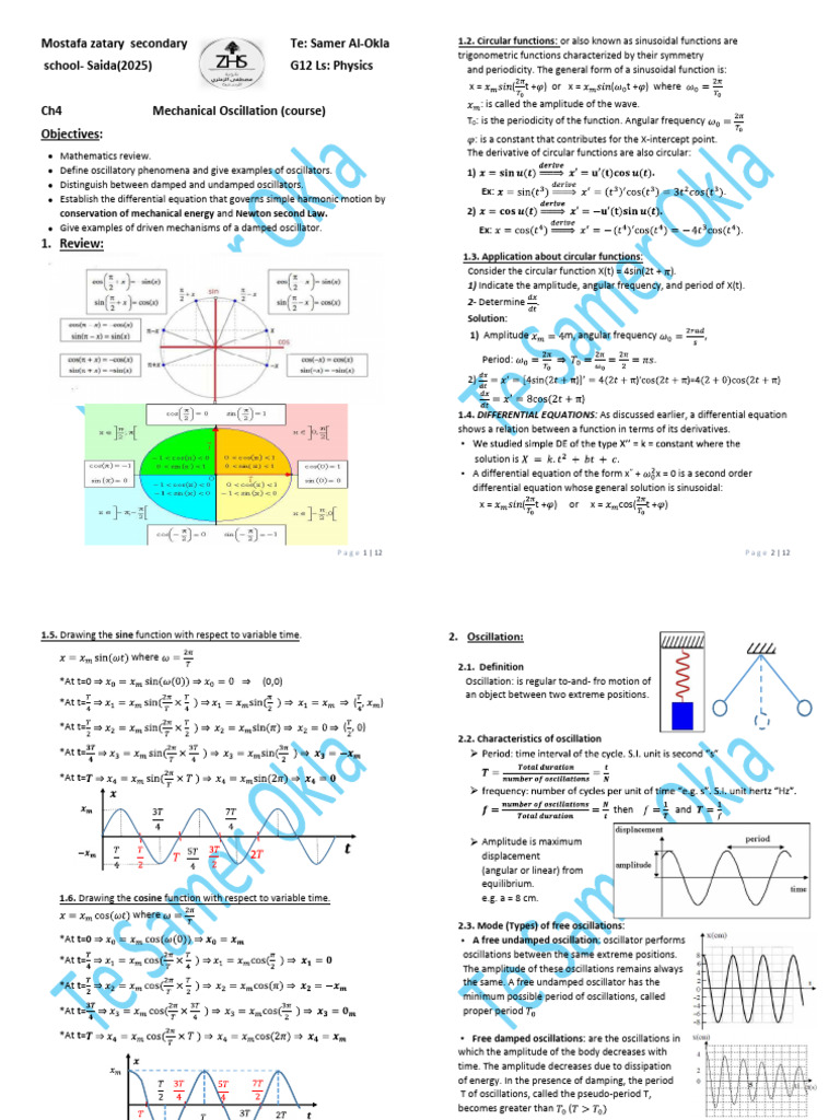 Physics Mechanical Oscilation | PDF | Oscillation | Damping