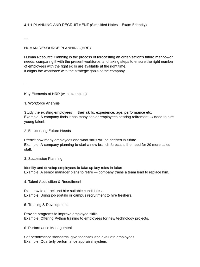 HR Planning and Recruitment Overview | PDF | Recruitment | Human Resources