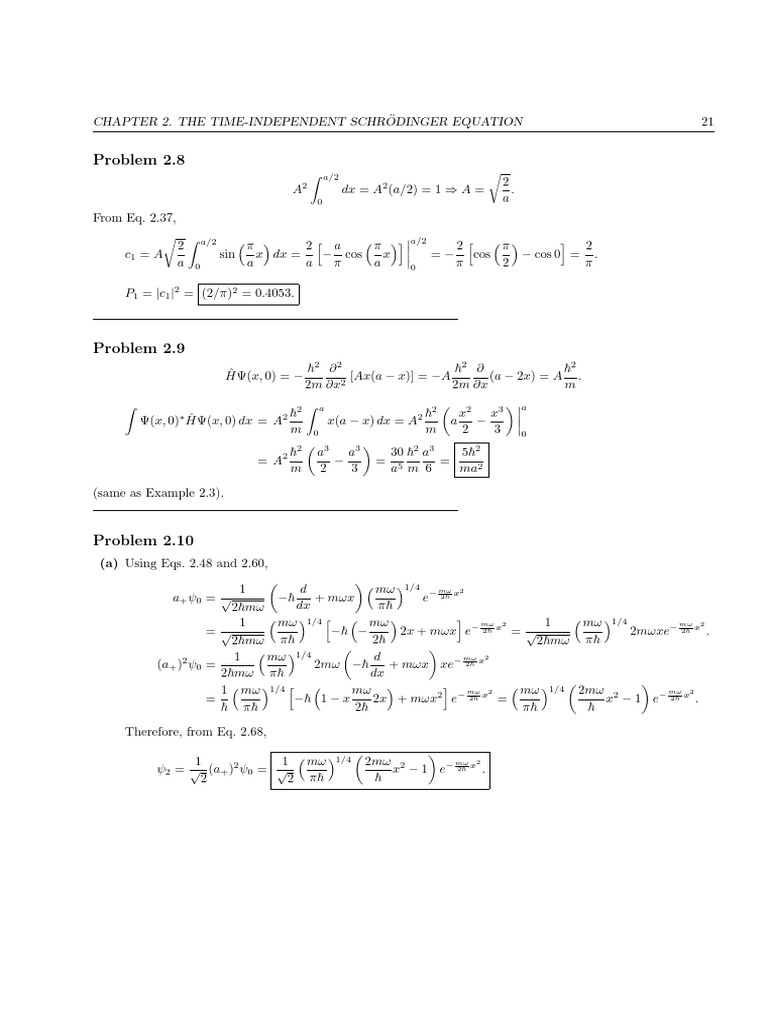 Time-Independent Schrödinger Equation Analysis | PDF | Mathematics ...