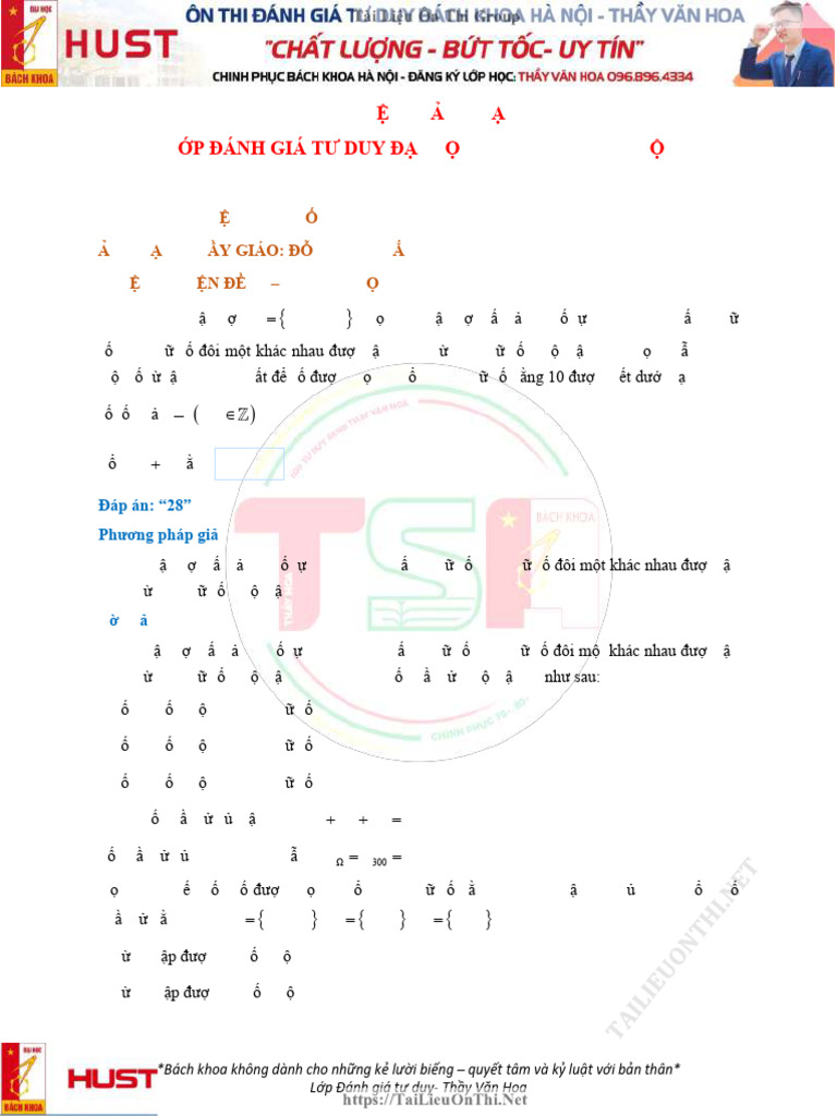 Luyện Đề 19 - Tsa 2025 - Toán (Đa) | PDF