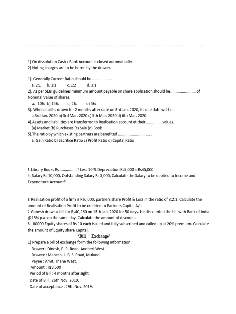 Bookkeeping and Accountancy Practice Test | PDF | Financial Accounting ...