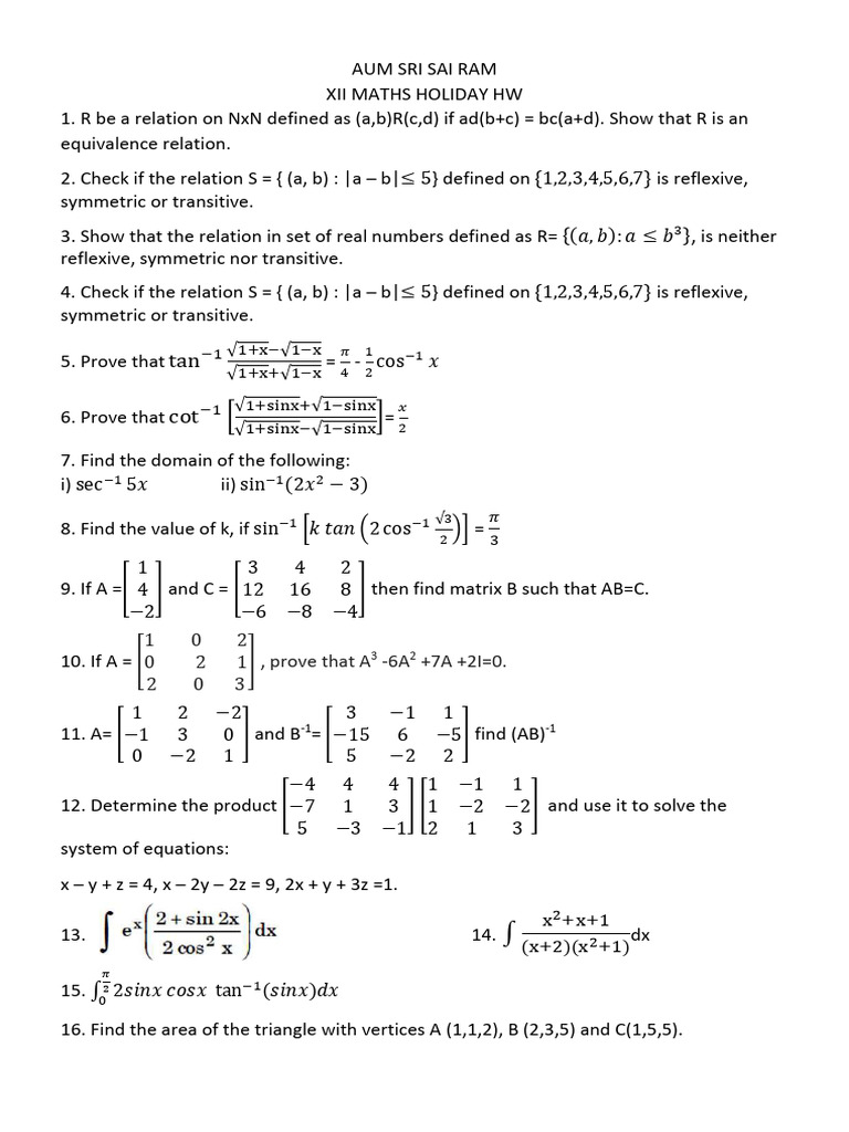 Maths Holiday Homework Solutions | PDF | Line (Geometry) | Geometry