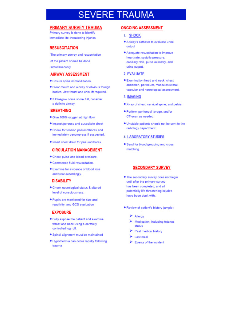 14 Severe Trauma | PDF | Major Trauma | Cardiopulmonary Resuscitation