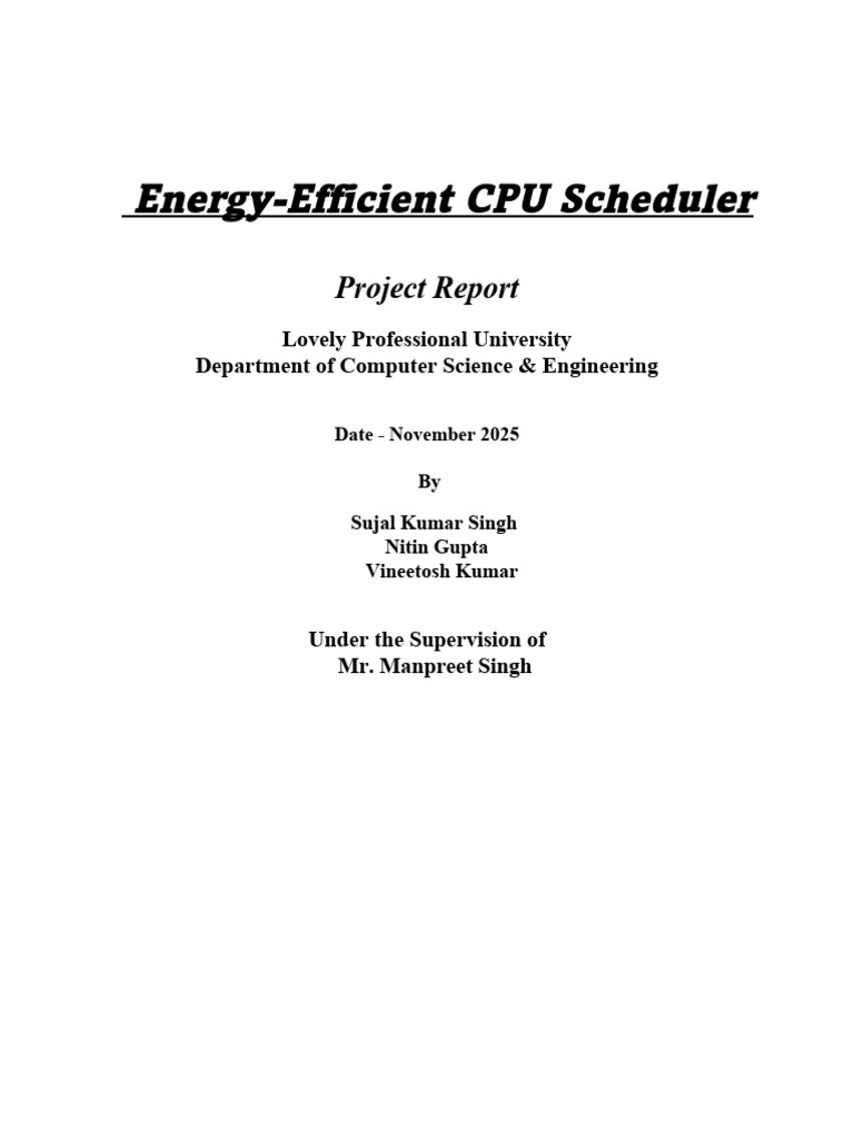 Energy-Efficient CPU Scheduling Simulator | PDF | Scheduling (Computing ...