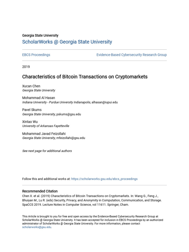 Characteristics of Bitcoin Transactions on Cryptomarkets | PDF ...
