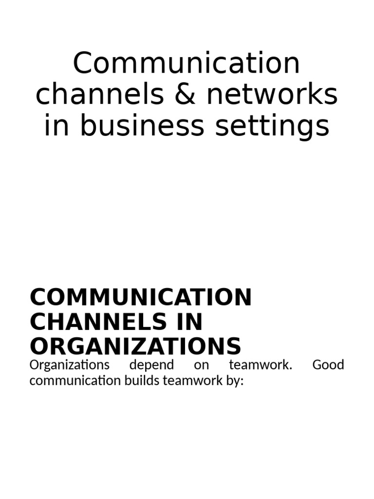 Business Communication Channels Explained | PDF | Communication ...