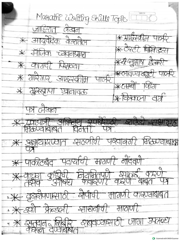 Marathi Jahirat Lekhan 11 Topics - Removed 2025-26 | PDF