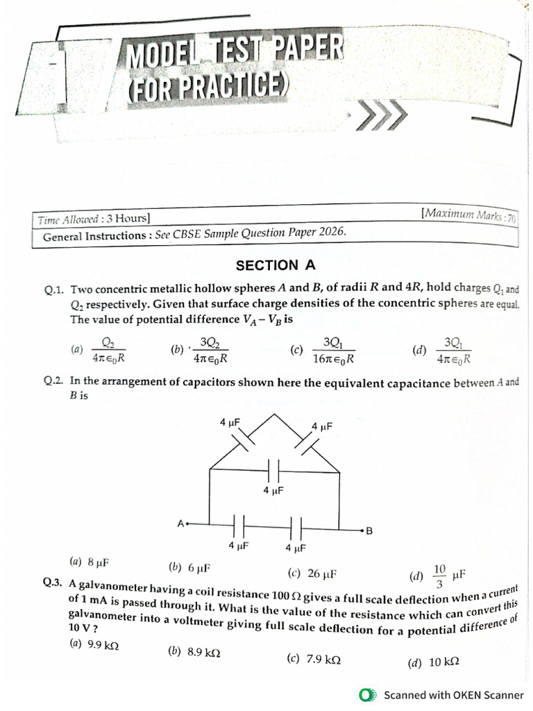 Physics Sample Paper 1 | PDF