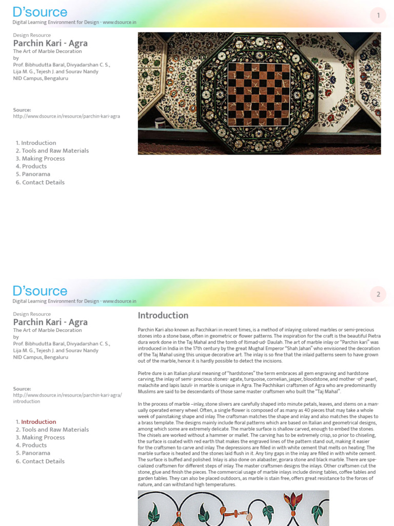 Parchin Kari: Marble Inlay Art Guide | PDF | Decorative Arts | Interior ...