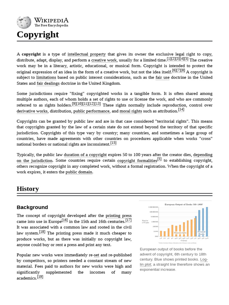 History and Impact of Copyright Law | PDF | Copyright | Copyright ...
