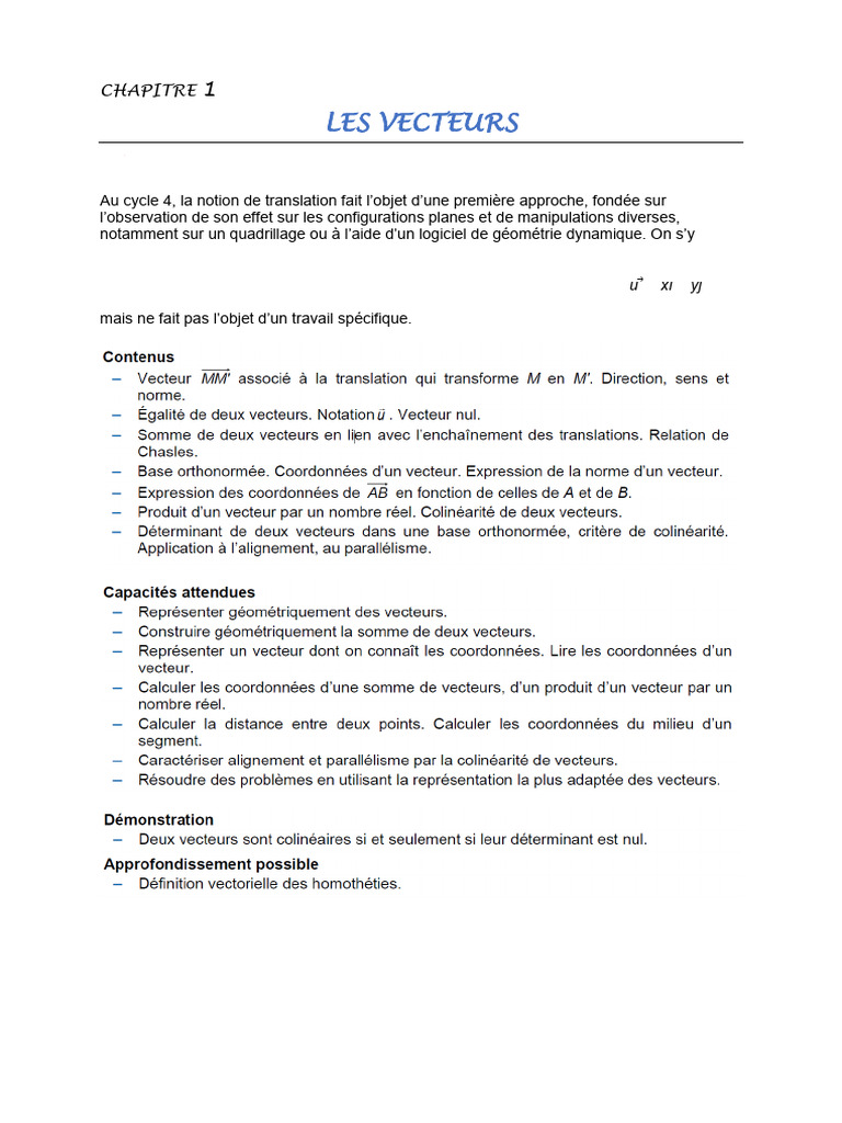 Introduction aux vecteurs en géométrie | PDF | Algèbre | Algèbre générale