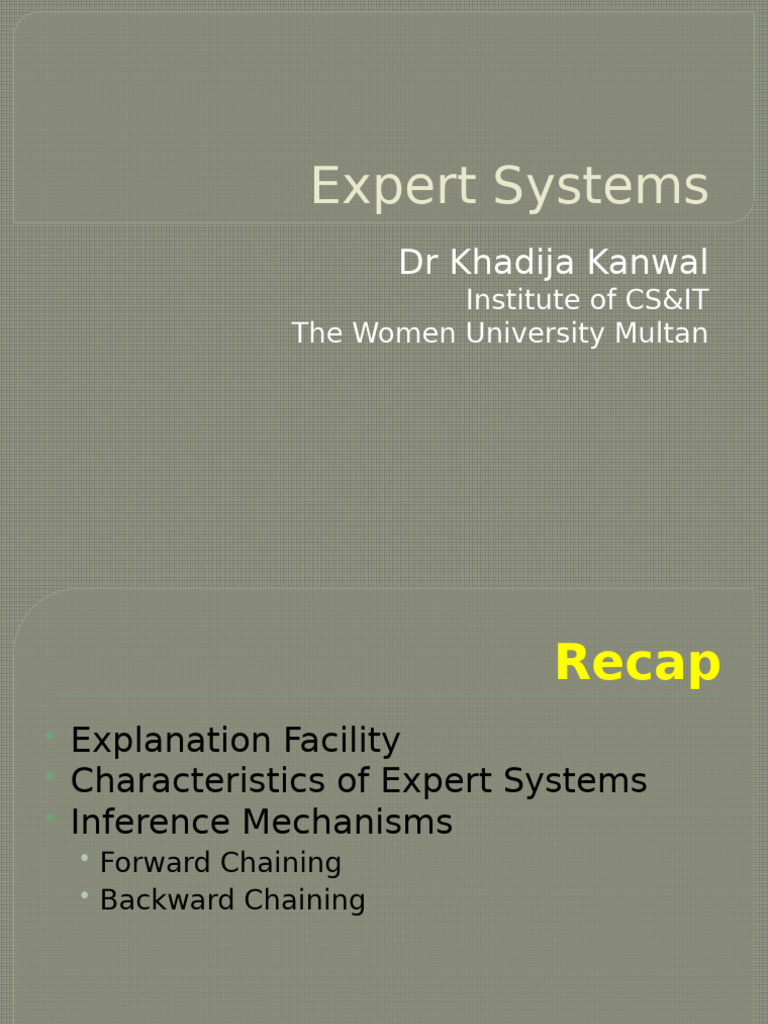 Expert System lecture 23 | PDF | Inference