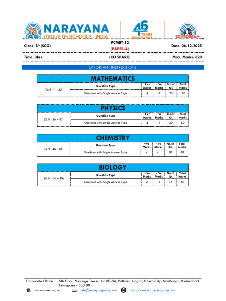 8th Grade SCO Exam Paper A - 2025 | PDF | Force | Chemical Equilibrium