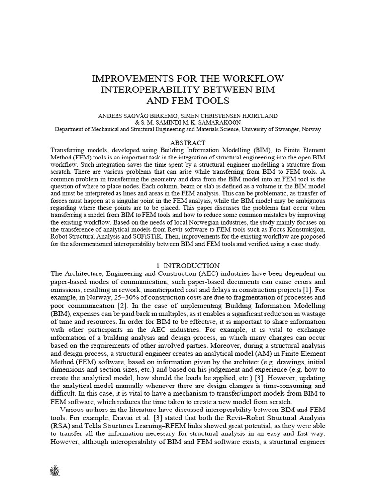 BIM-FEM Workflow Improvement Strategies | PDF | Finite Element Method ...